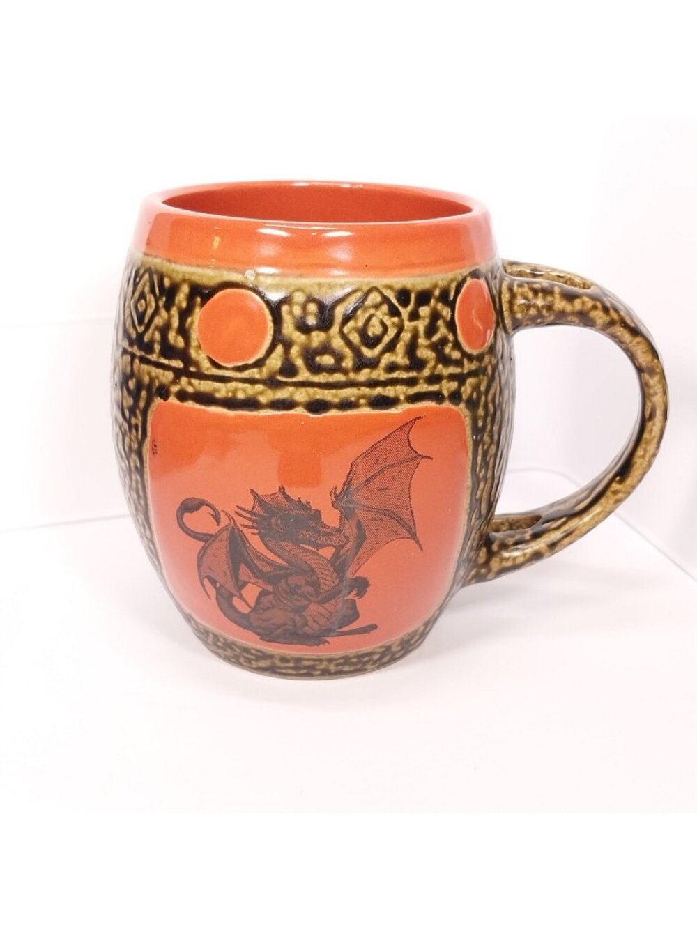 Always Azul Pottery Dragon Coffee Mug Ash Glaze & Red Handcrafted in Colorado